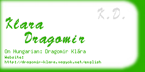 klara dragomir business card